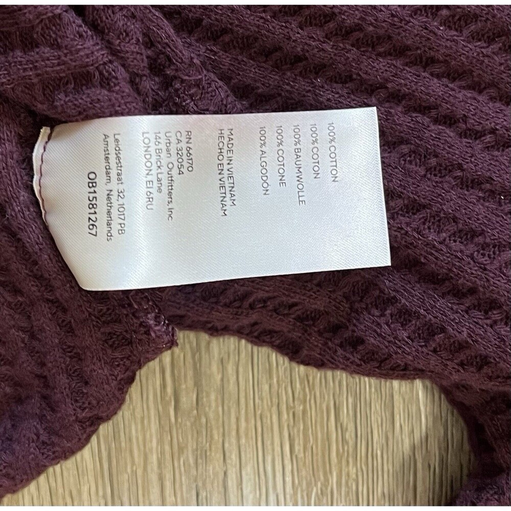 Free People Thermal Long Sleeve Top Cowl Neck  S. - Picture 5 of 8
